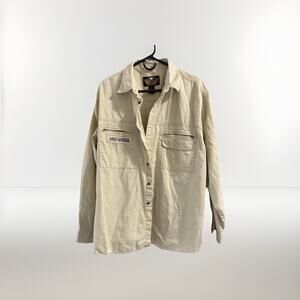 Harley-Davidson Mens Long Sleeve Heavy Button Up XL Vintage